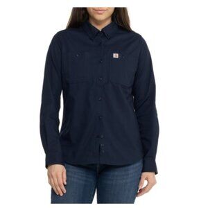 Carhartt Women's Small Rugged Professional® Series Canvas Shirt Navy Blue NWT